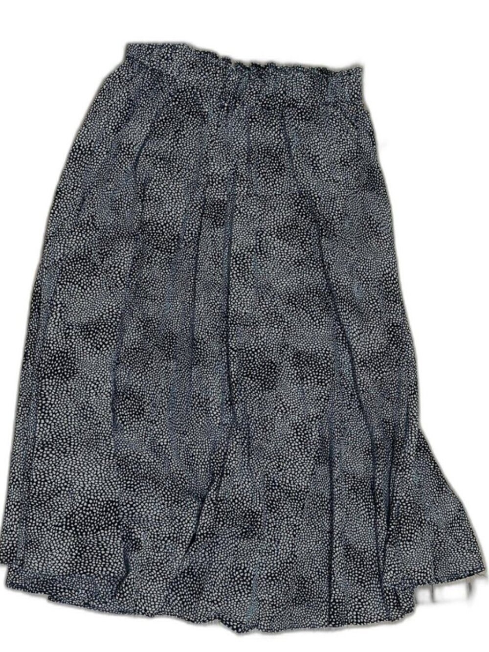 T. Tahari Black White Ditsy Dot graphic print Midi A line Skirt Sz L